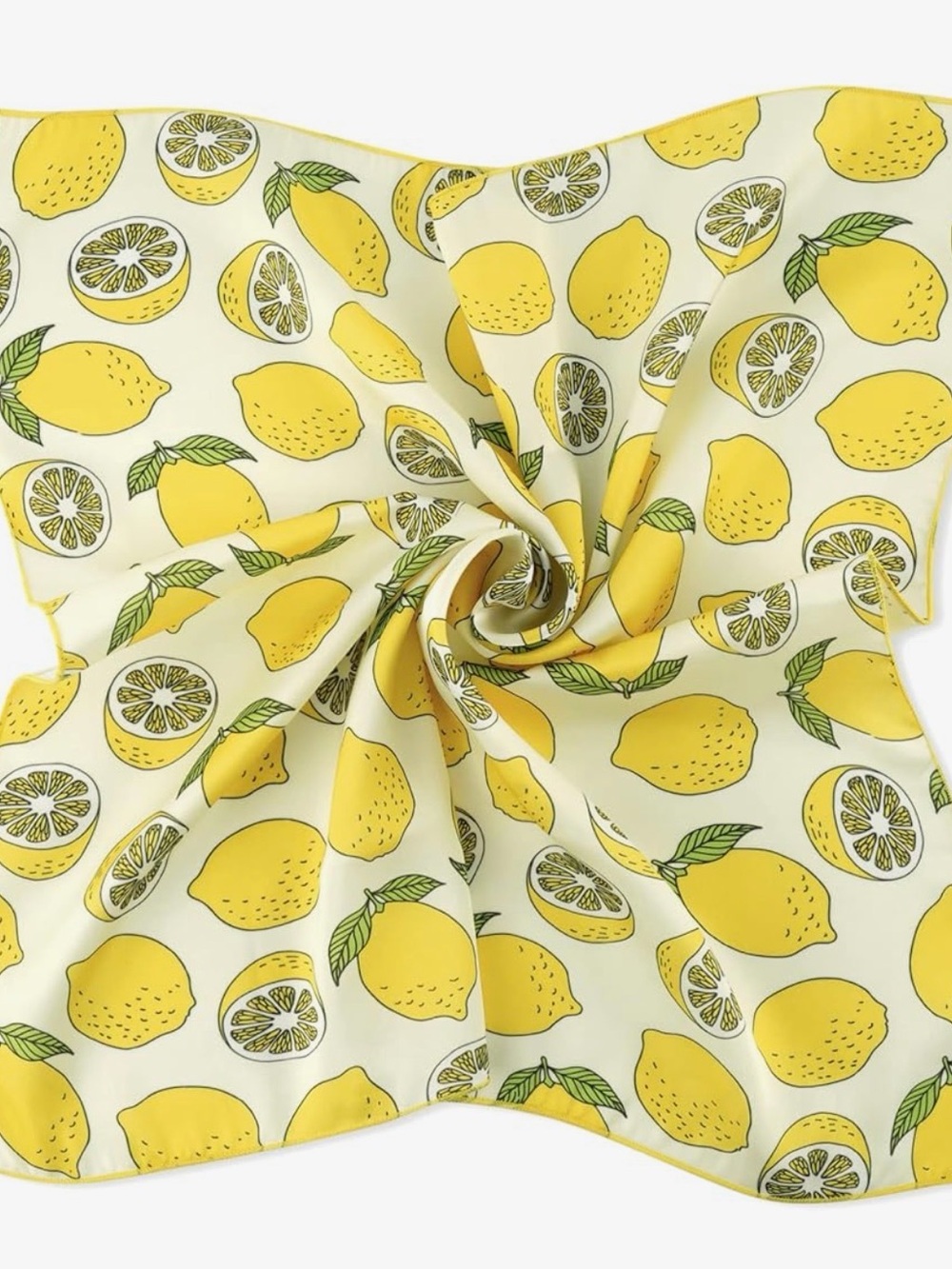 🍋 Trending Lemon 🍋 Print Satin-feel Scarf 🍋 🍋 🍋